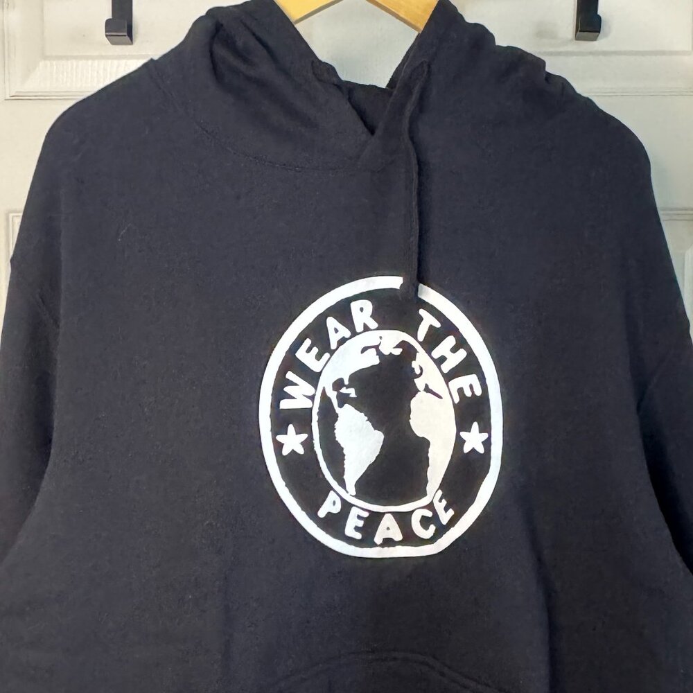 Wear The Peace Globe Logo Pullover Hoodie Black XL